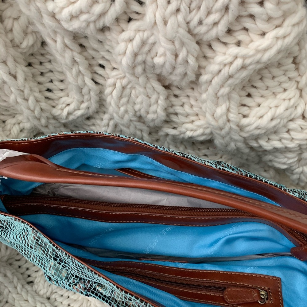 NWT Charlie Lapson Leather Handbag - Picture 3 of 3